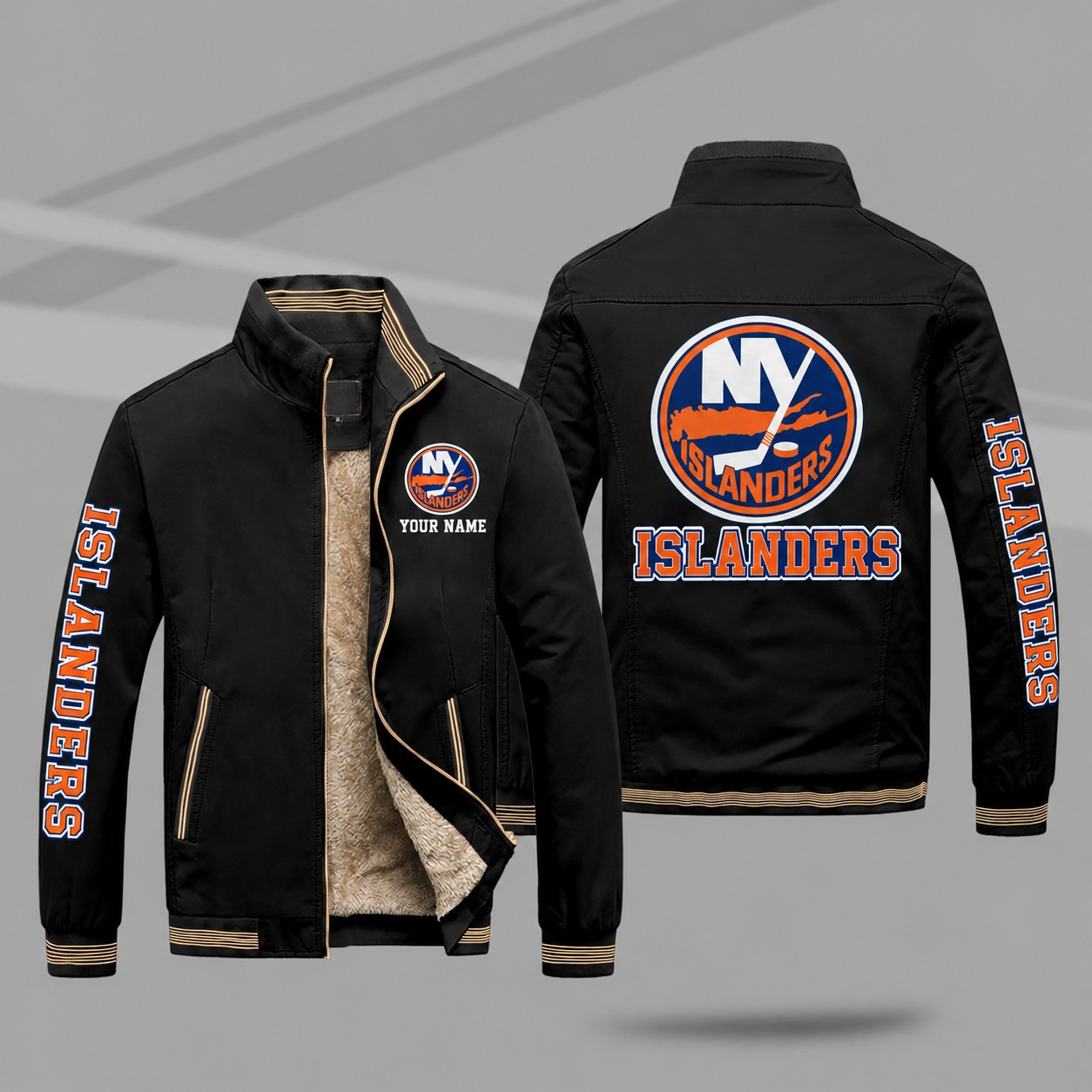 New York Islanders Personalized Fleece-Lined Windbreaker Jacket P8CRLU