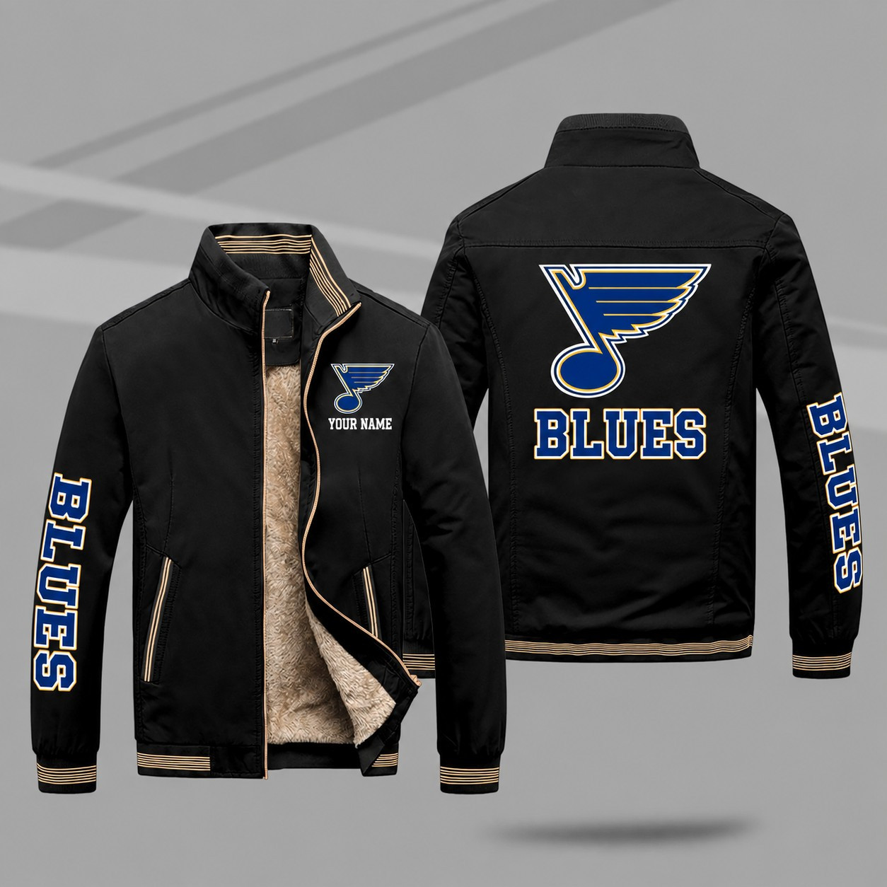 St. Louis Blues Personalized Fleece-Lined Windbreaker Jacket PKJD73