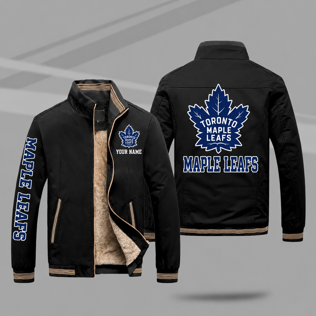 Toronto Maple Leafs Personalized Fleece-Lined Windbreaker Jacket PXB8NR