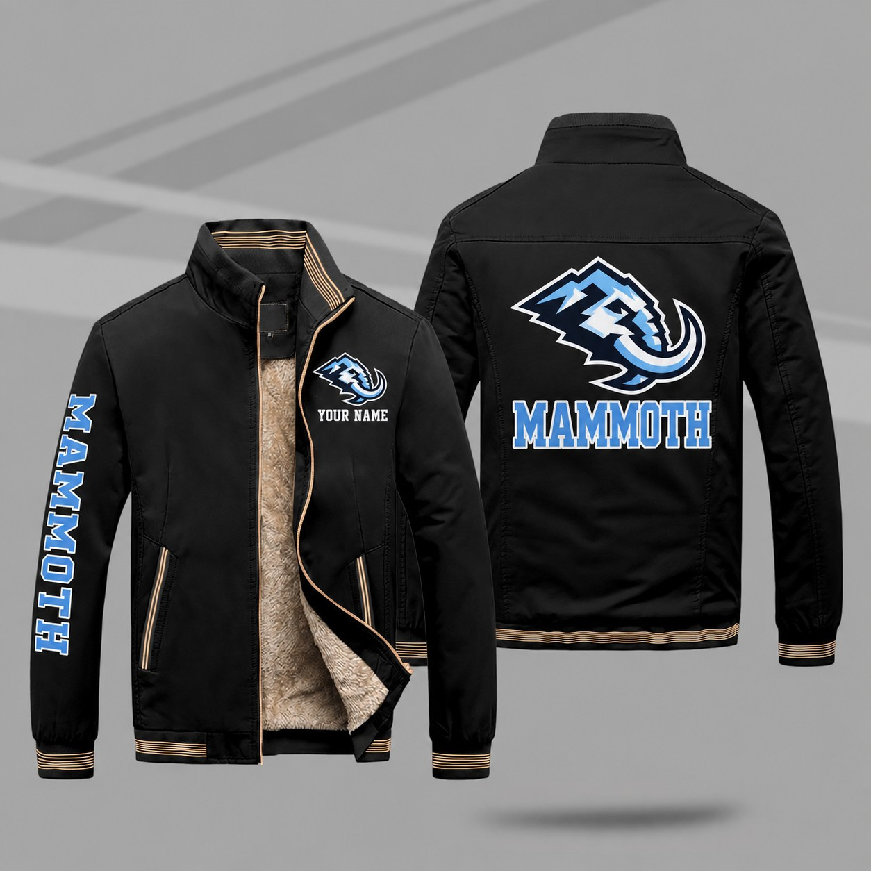 Utah Mammoth Personalized Fleece-Lined Windbreaker Jacket PH6PXJ