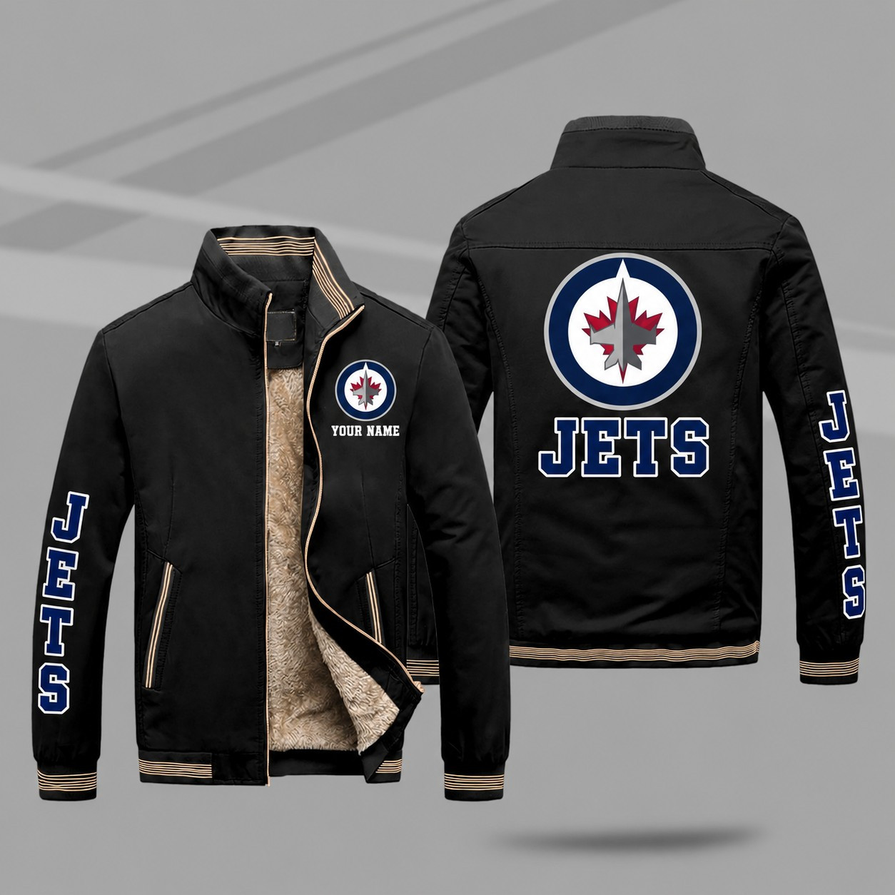 Winnipeg Jets Personalized Fleece-Lined Windbreaker Jacket PGGQKJ