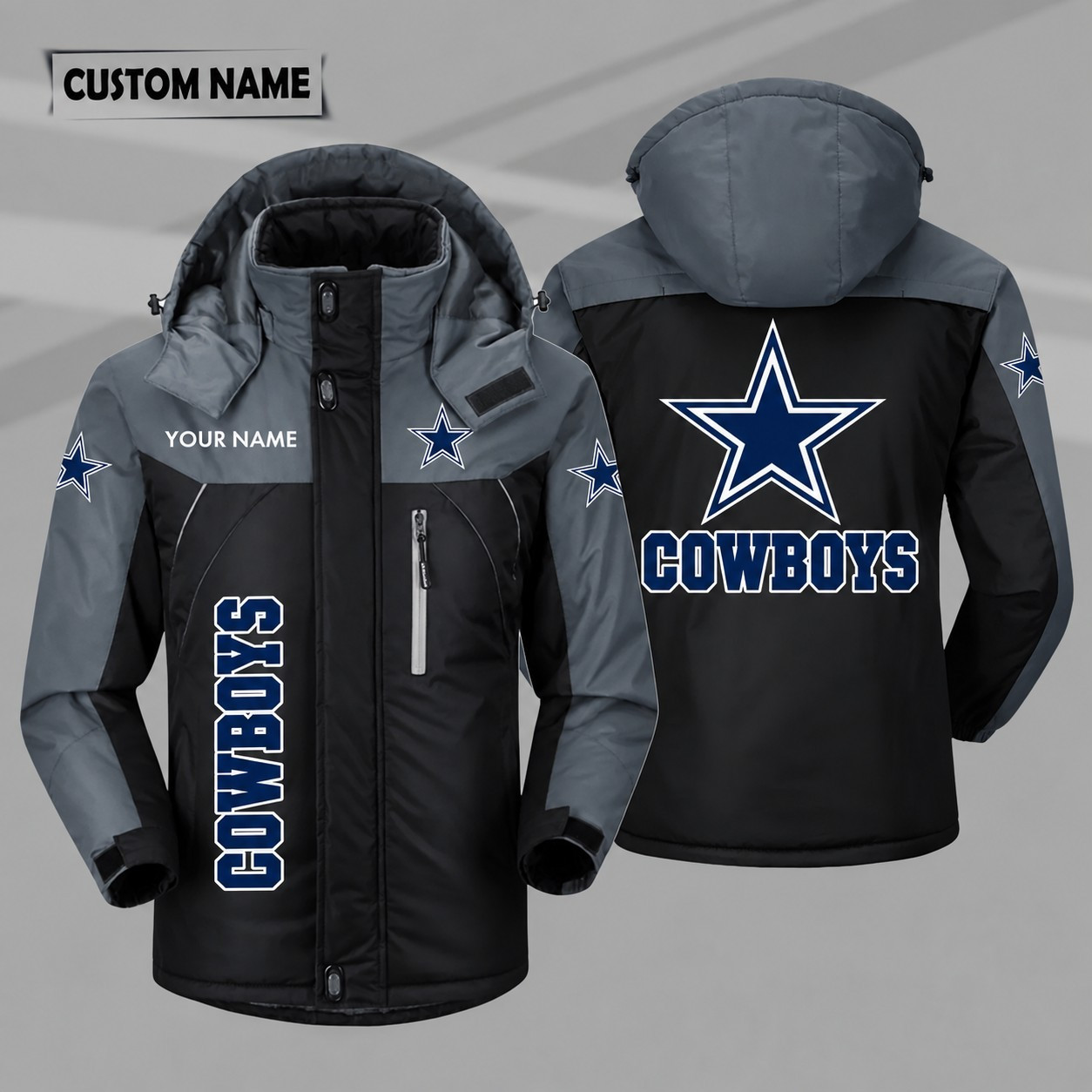 Dallas Cowboys Personalized Hooded Windproof Shell Jacket P7GJ9Q