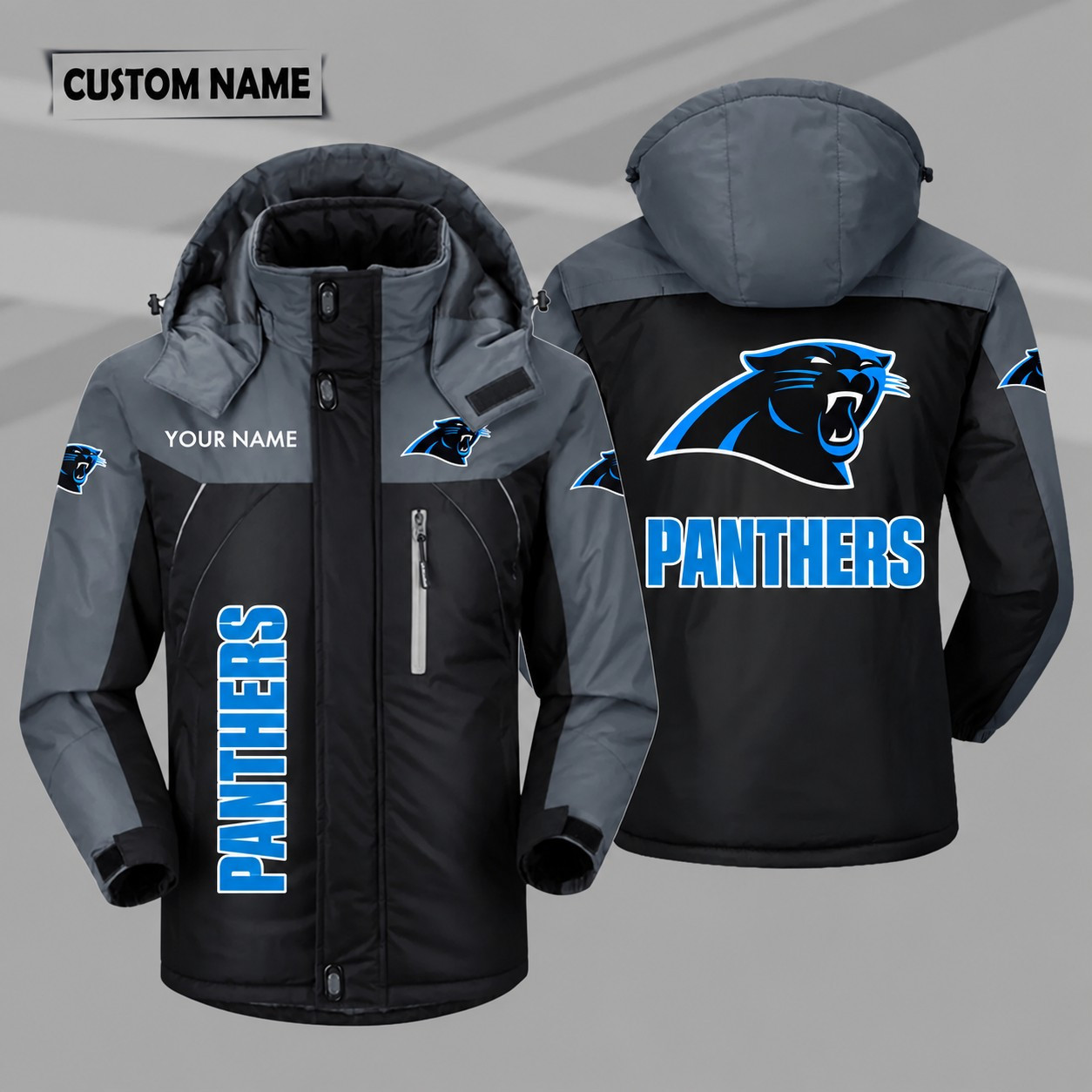 Carolina Panthers Personalized Hooded Windproof Shell Jacket PFUJYC