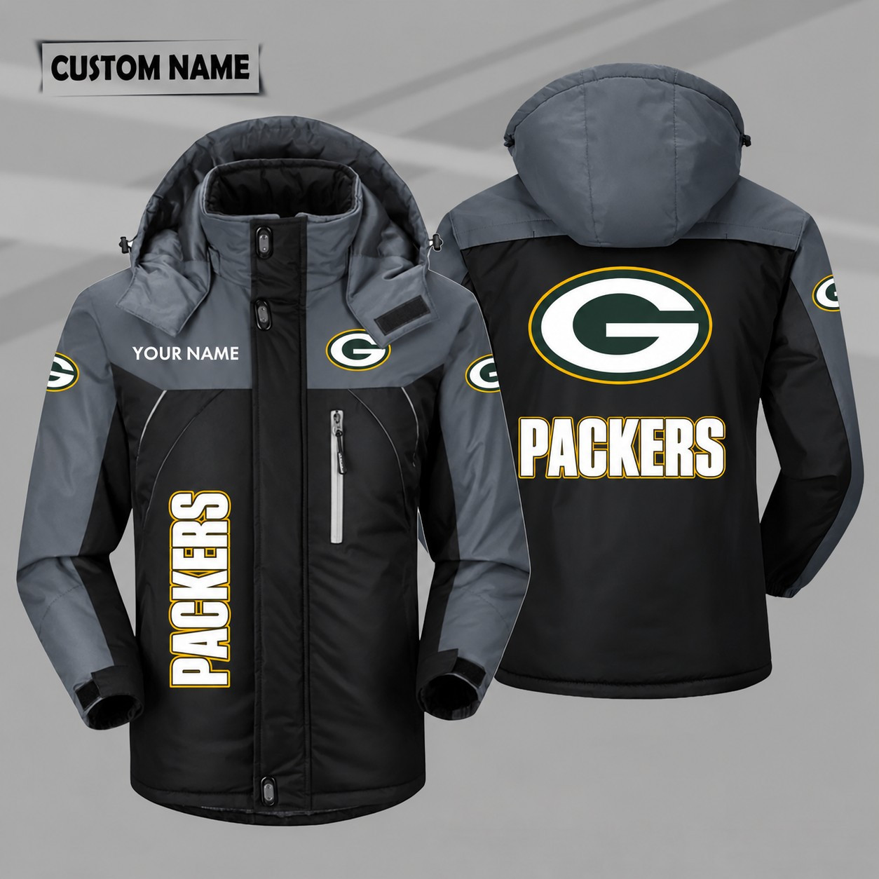 Green Bay Packers Personalized Hooded Windproof Shell Jacket P7KDTQ