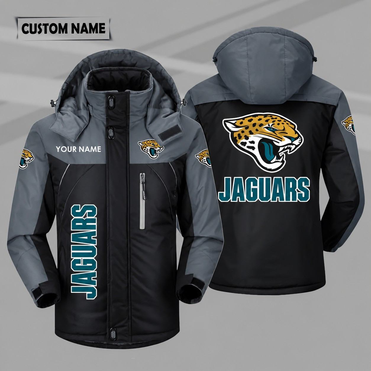 Jacksonville Jaguars Personalized Hooded Windproof Shell Jacket PM133I