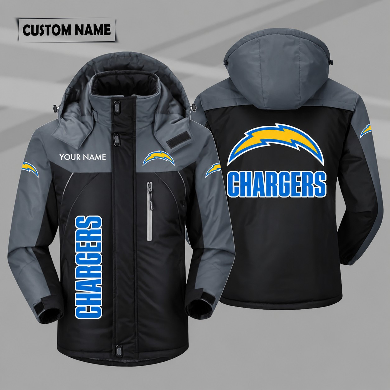 Los Angeles Chargers Personalized Hooded Windproof Shell Jacket PJJH7K