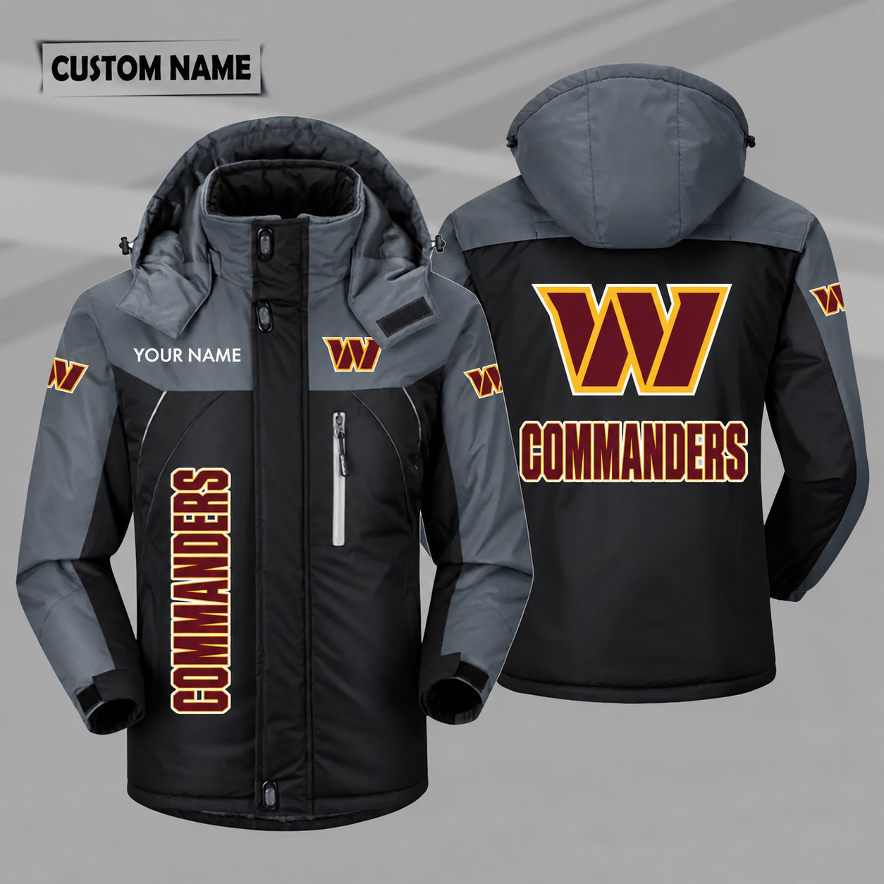 Washington Commanders Personalized Hooded Windproof Shell Jacket PJ51F6