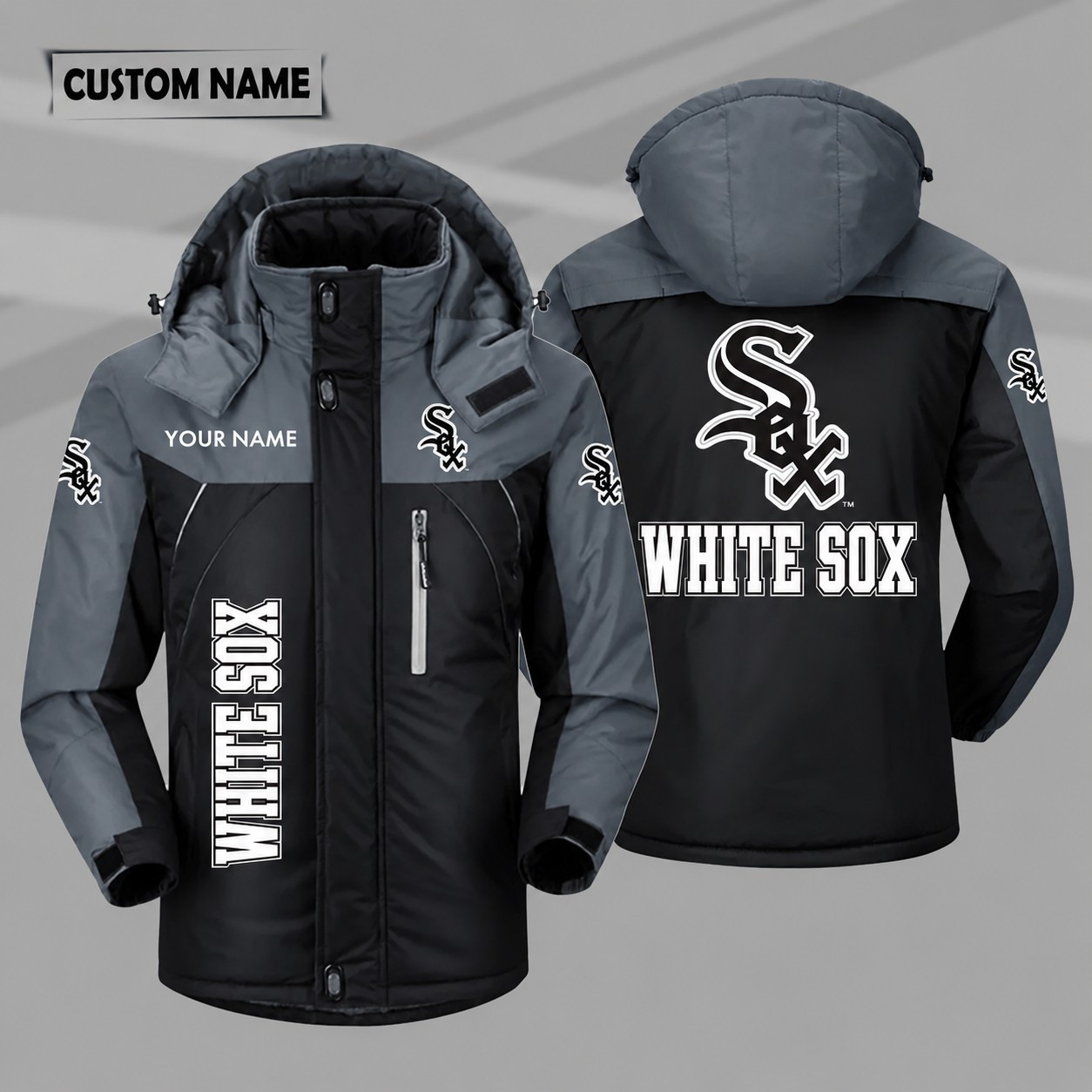 Chicago White Sox Personalized Hooded Windproof Shell Jacket PZO3FY