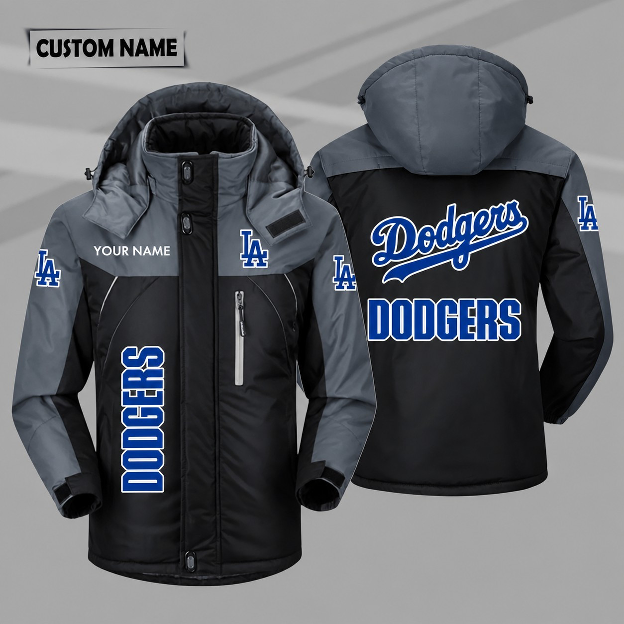 Los Angeles Dodgers Personalized Hooded Windproof Shell Jacket POGVPN