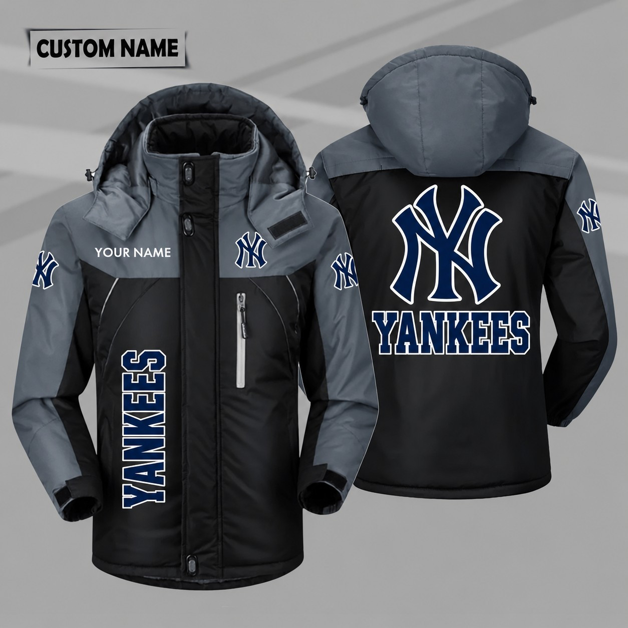 New York Yankees Personalized Hooded Windproof Shell Jacket PC42K3