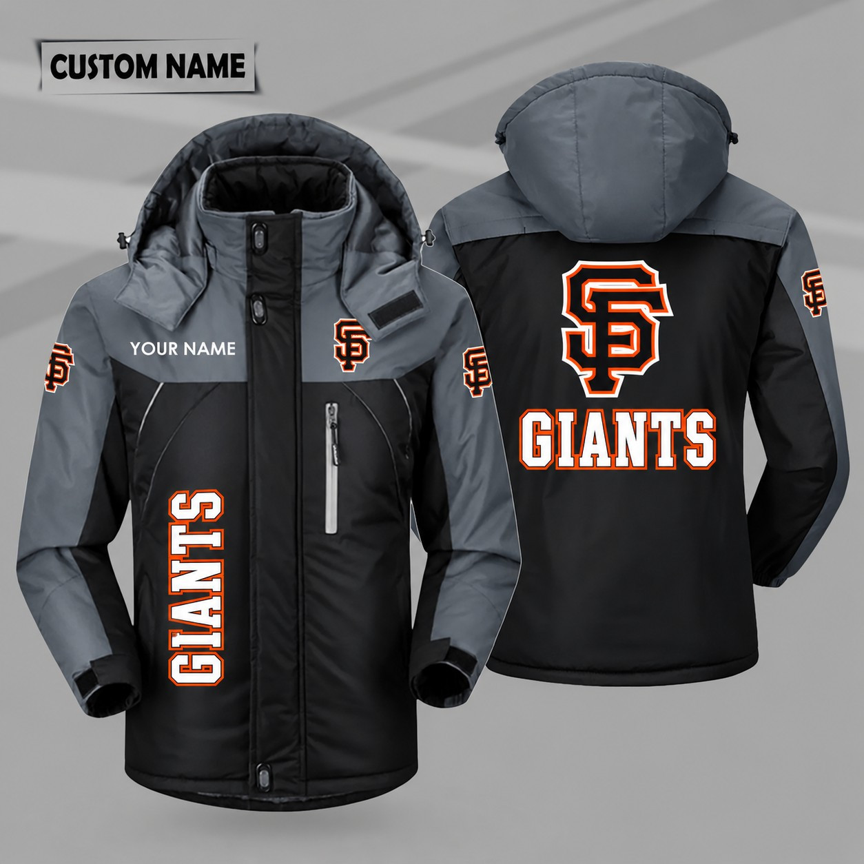 San Francisco Giants Personalized Hooded Windproof Shell Jacket P4Q76V