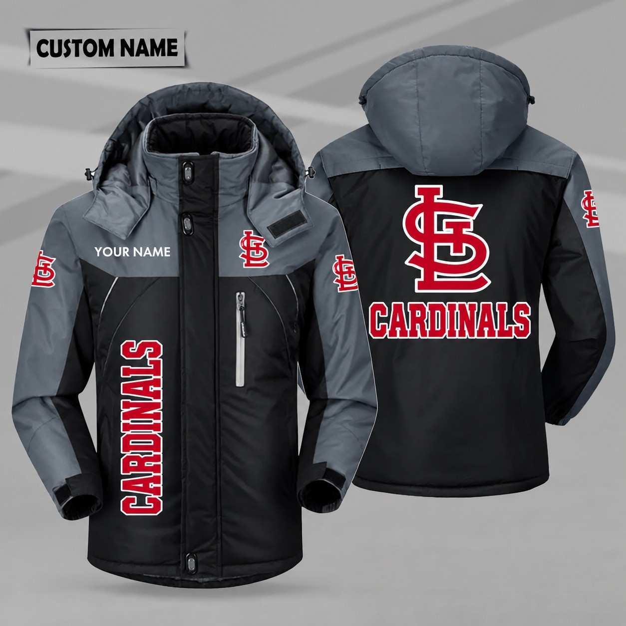 St. Louis Cardinals Personalized Hooded Windproof Shell Jacket PPCPY7