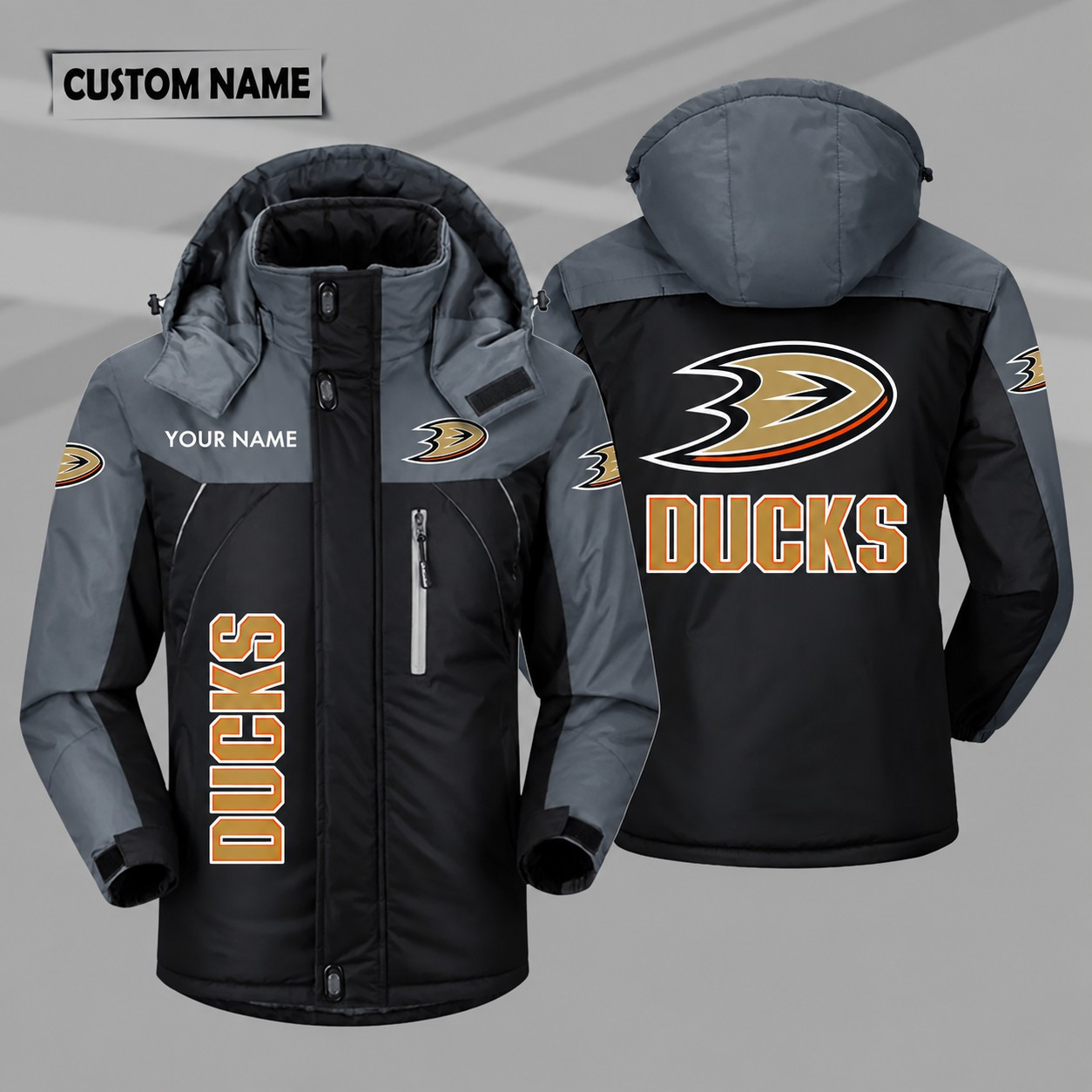 Anaheim Ducks Personalized Hooded Windproof Shell Jacket PKOEP9