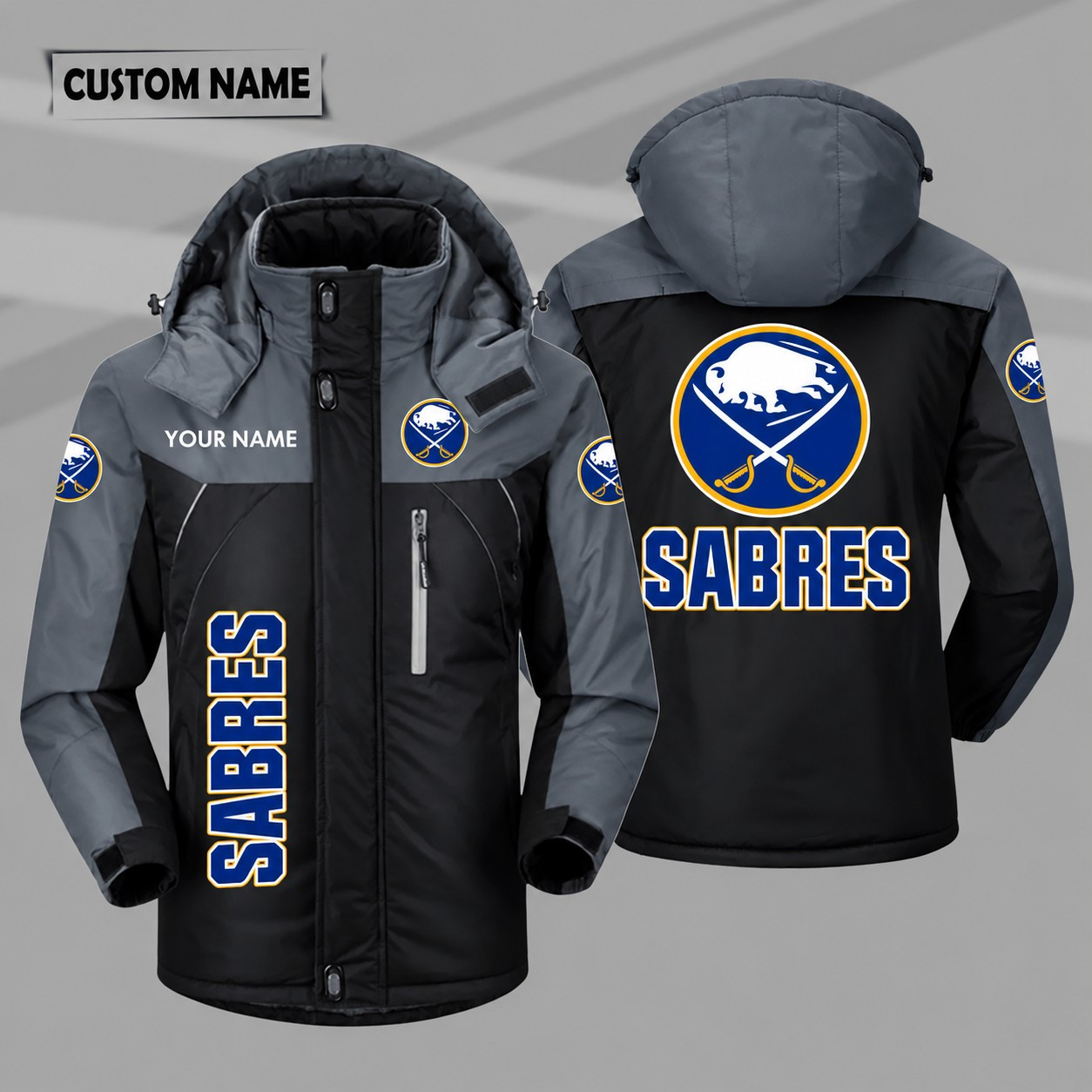 Buffalo Sabres Personalized Hooded Windproof Shell Jacket P88F17