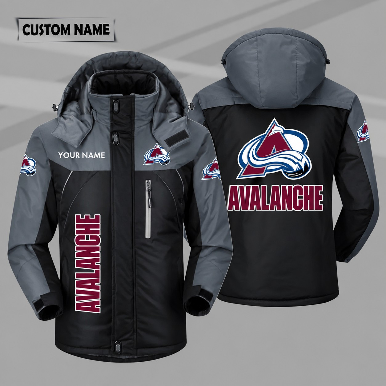 Colorado Avalanche Personalized Hooded Windproof Shell Jacket PA98JP