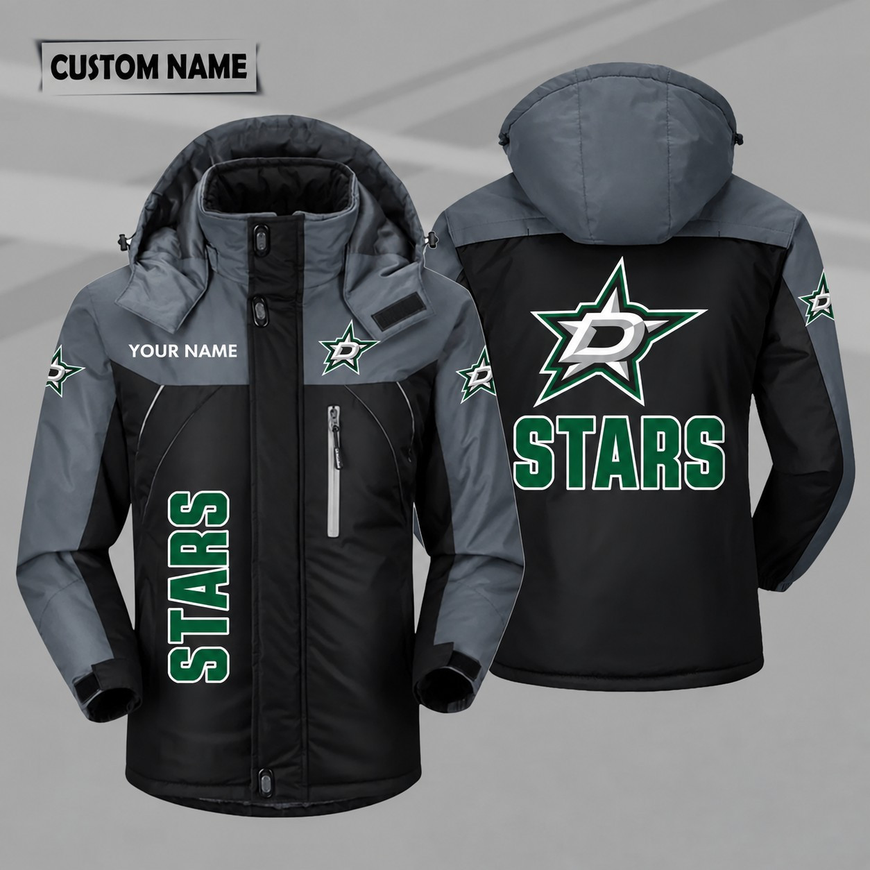 Dallas Stars Personalized Hooded Windproof Shell Jacket P2UH2R