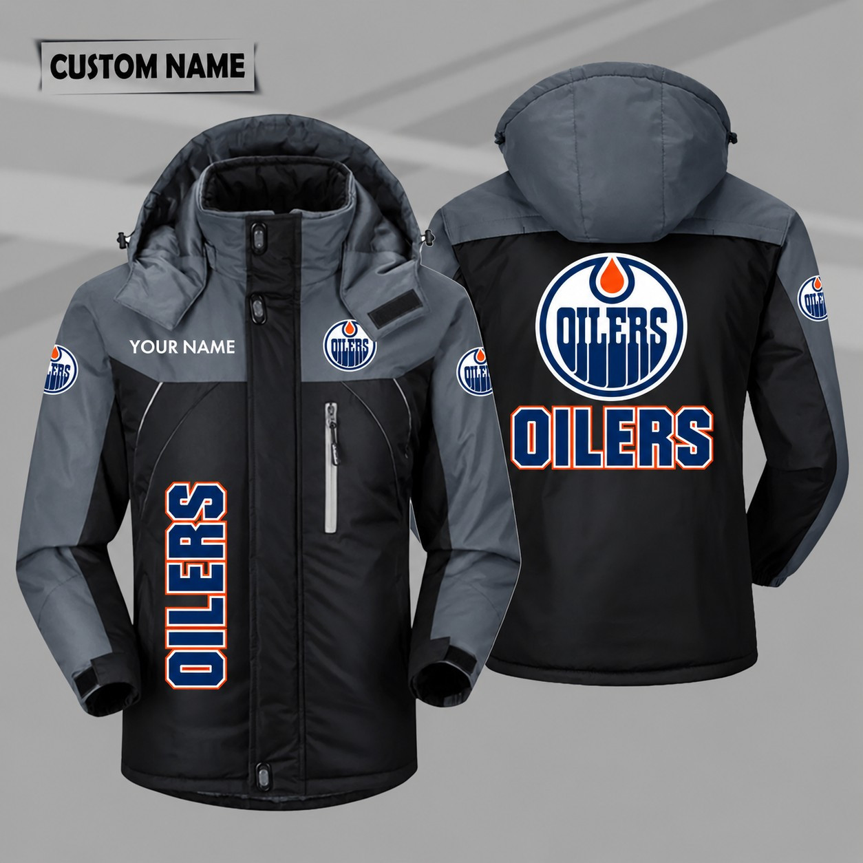 Edmonton Oilers Personalized Hooded Windproof Shell Jacket PH2NFA
