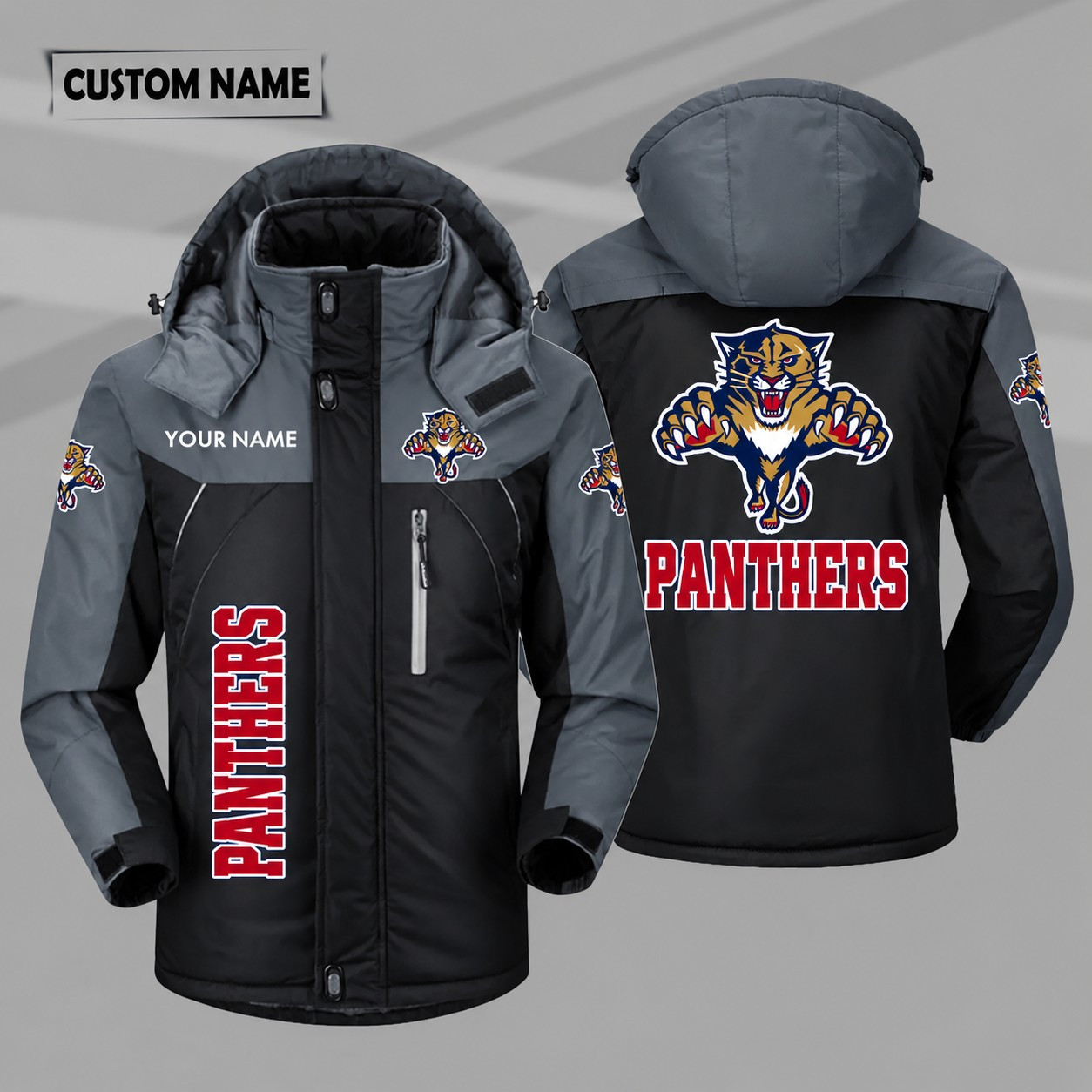 Florida Panthers Personalized Hooded Windproof Shell Jacket PLE74U