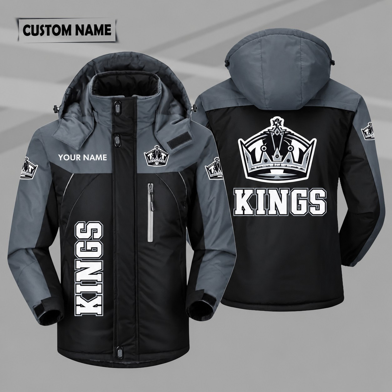 Los Angeles Kings Personalized Hooded Windproof Shell Jacket PZ6N4V