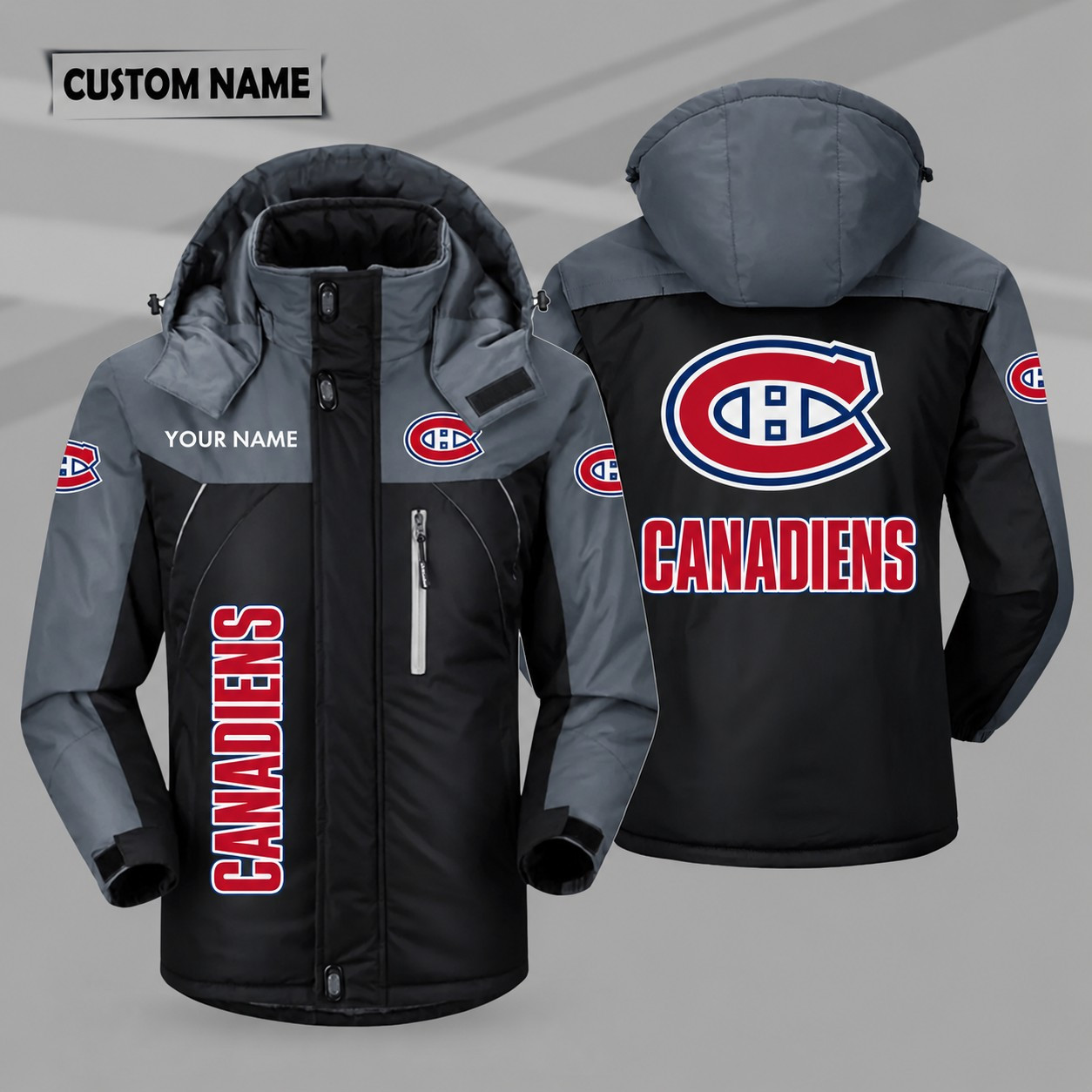 Montreal Canadiens Personalized Hooded Windproof Shell Jacket PB5D6J