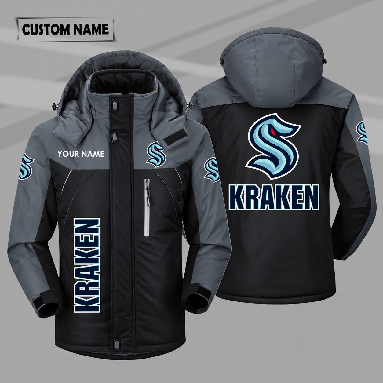 Seattle Kraken Personalized Hooded Windproof Shell Jacket PEB4Q4