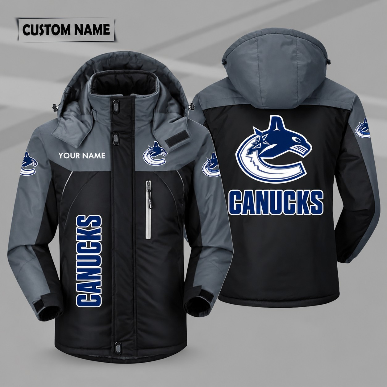 Vancouver Canucks Personalized Hooded Windproof Shell Jacket P81YWB