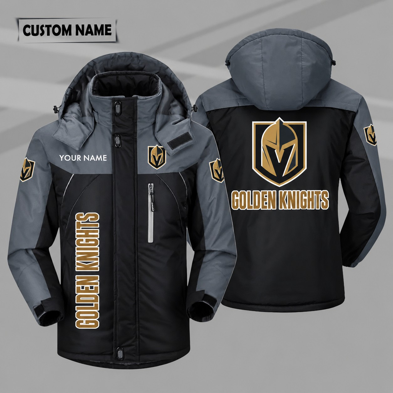 Vegas Golden Knights Personalized Hooded Windproof Shell Jacket PVT3KG