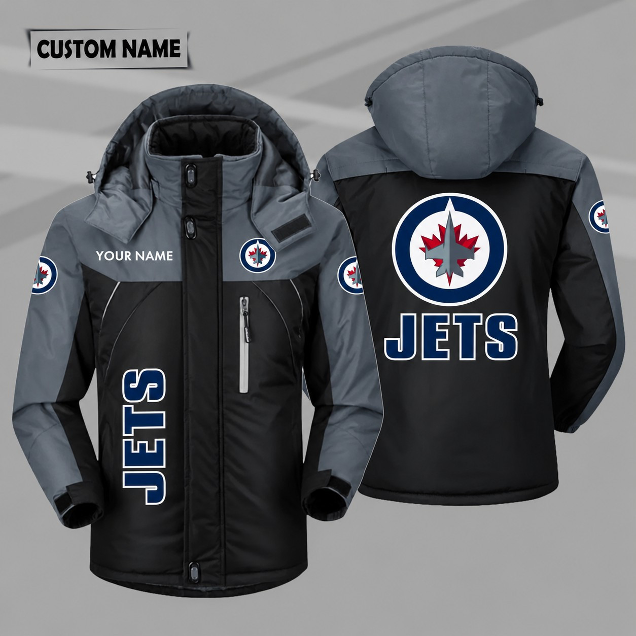 Winnipeg Jets Personalized Hooded Windproof Shell Jacket P9WS5C