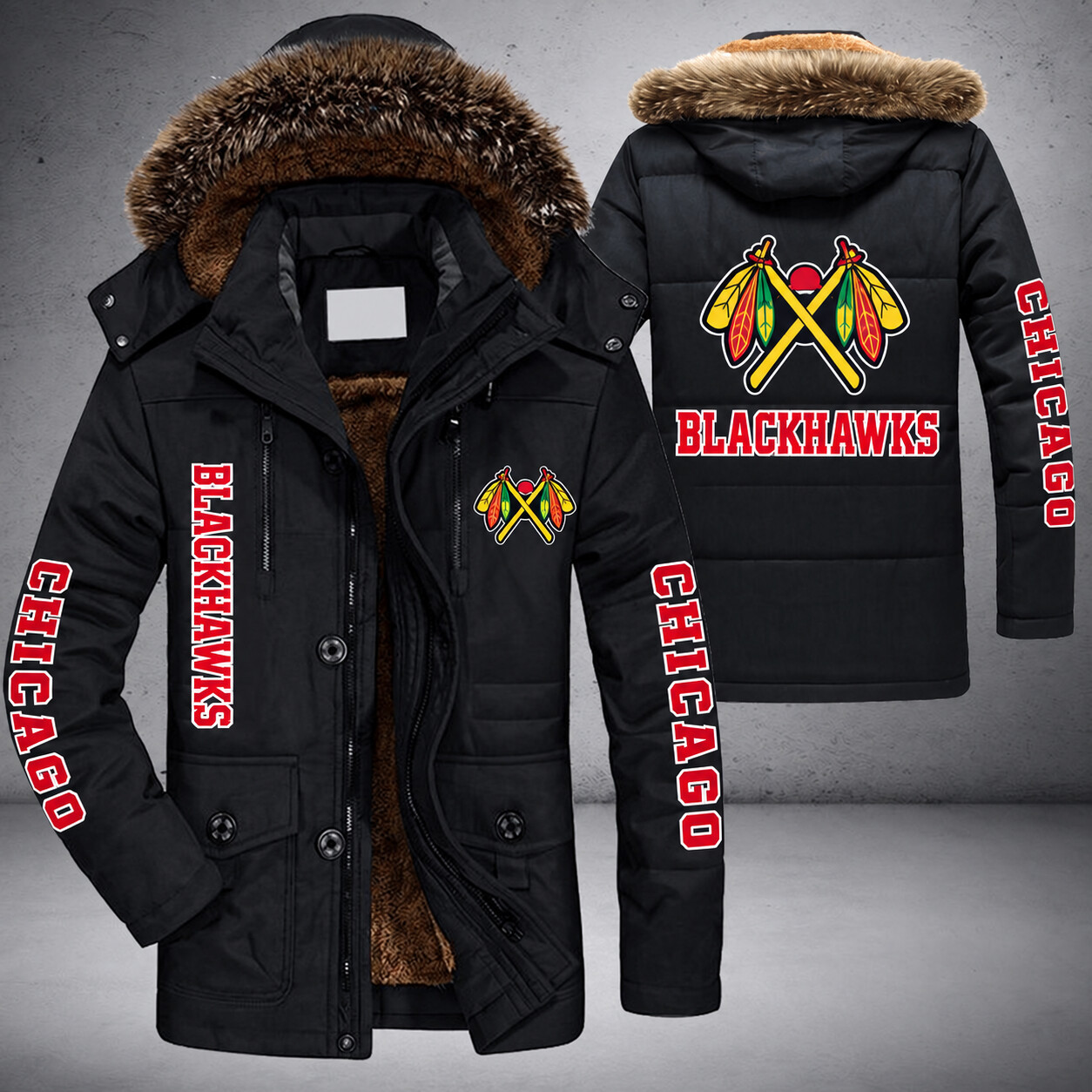 Chicago Blackhawks NHL Parka Jacket - LIMITED EDITION P7JNDT