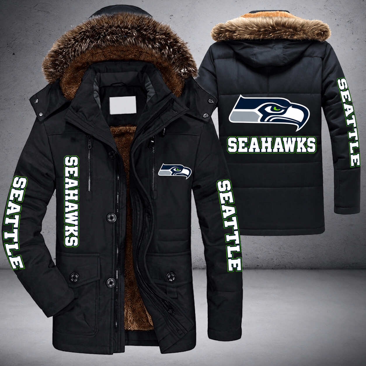 Seattle Seahawks NFL Parka Jacket - LIMITED EDITION P2JYV7