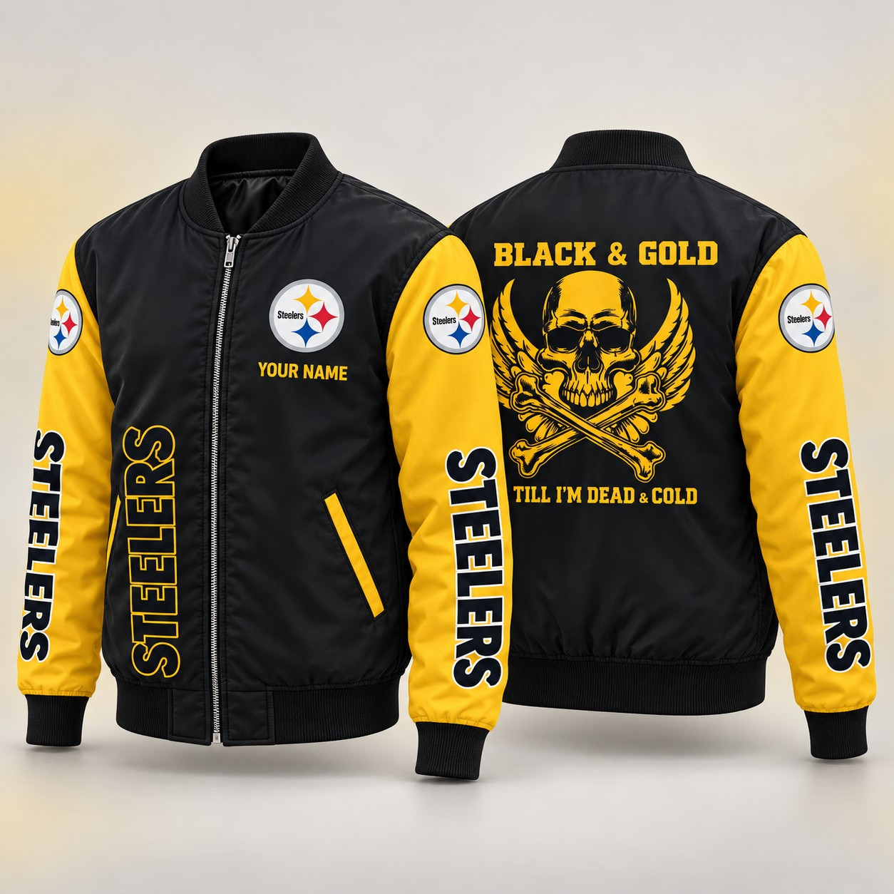Pittsburgh Steelers Till I'm Dead Bomber Jacket & Joggers Personalized PGTBVJ