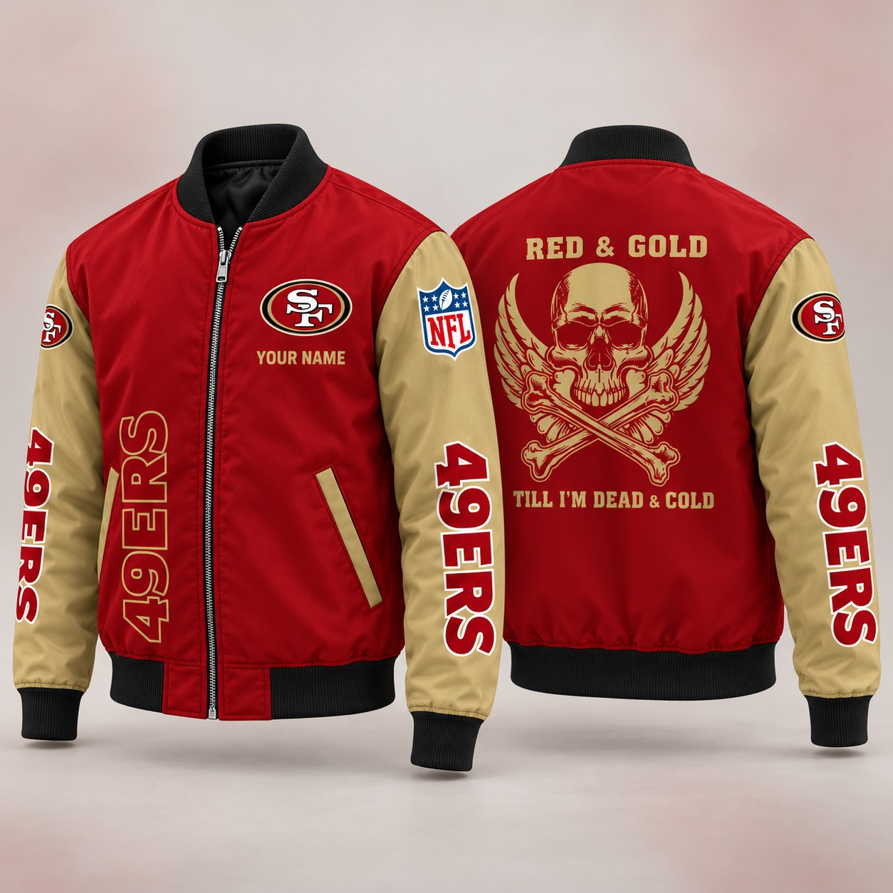 San Francisco 49ers Till I'm Dead Bomber Jacket & Joggers Personalized PO91JN