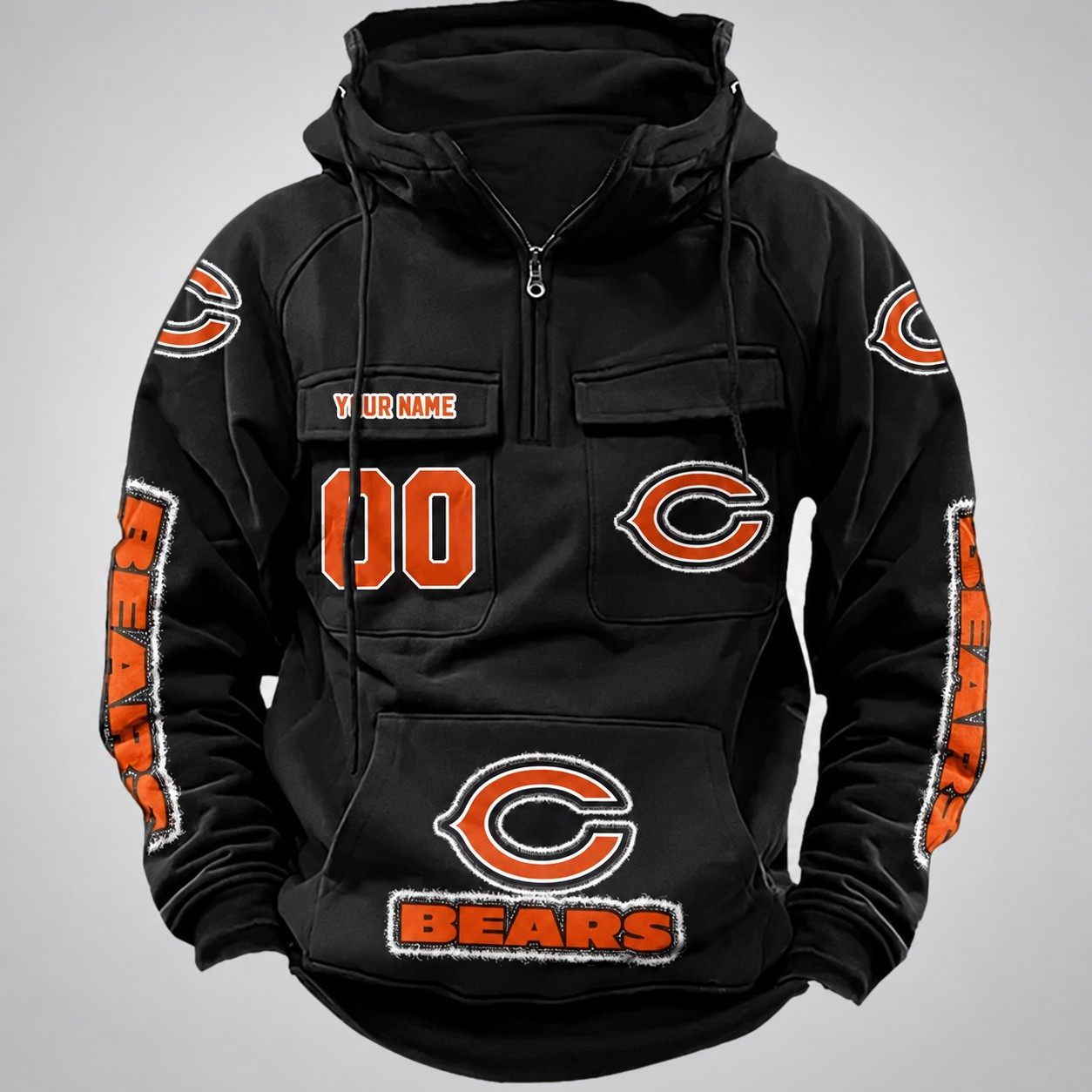Chicago Bears Drawstring Vintage Men Hoodies PBUE5O6