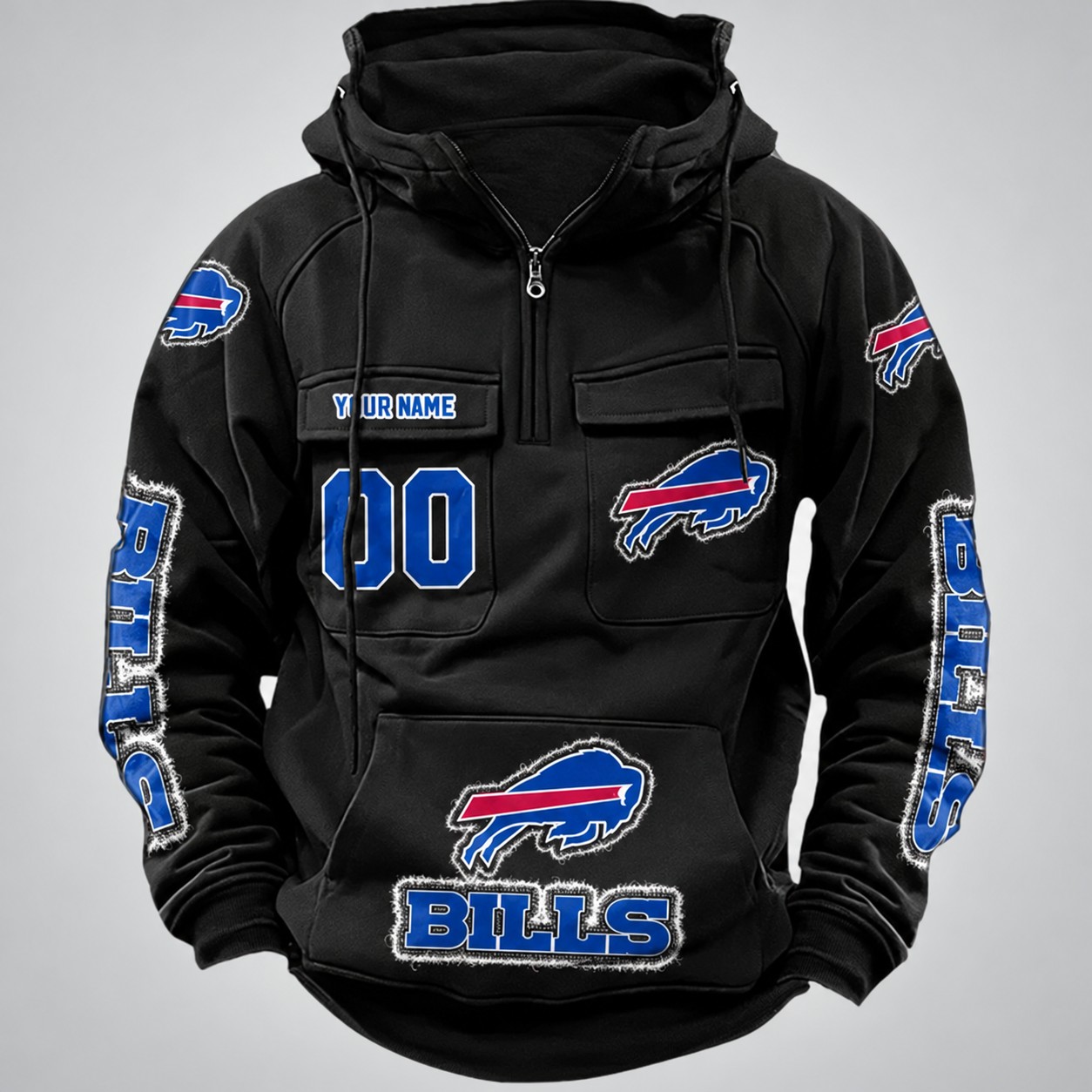 Buffalo Bills Drawstring Vintage Men Hoodies PBQJMX4