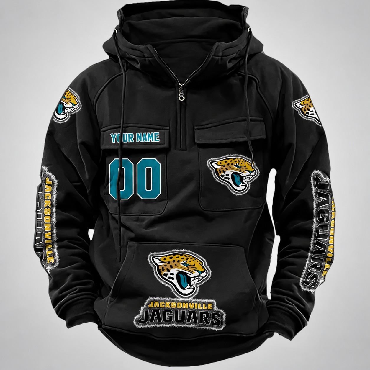 Jacksonville Jaguars Drawstring Vintage Men Hoodies PB85ZVL
