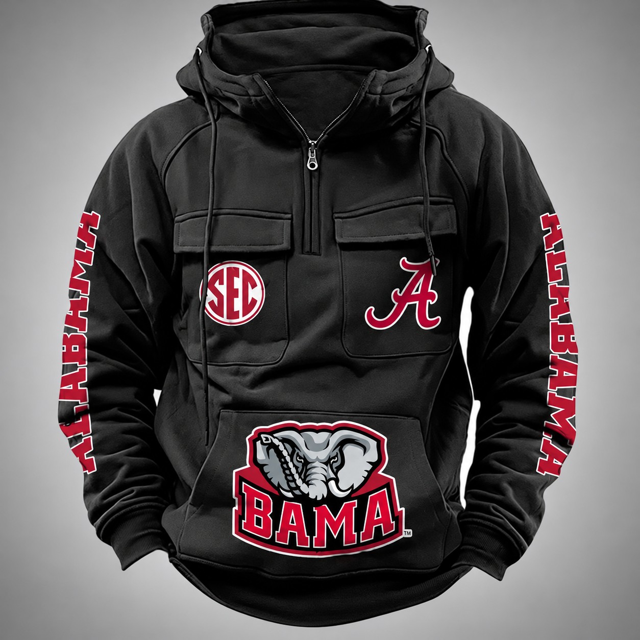 Alabama Crimson Vintage Men Hoodies PBYW6GF