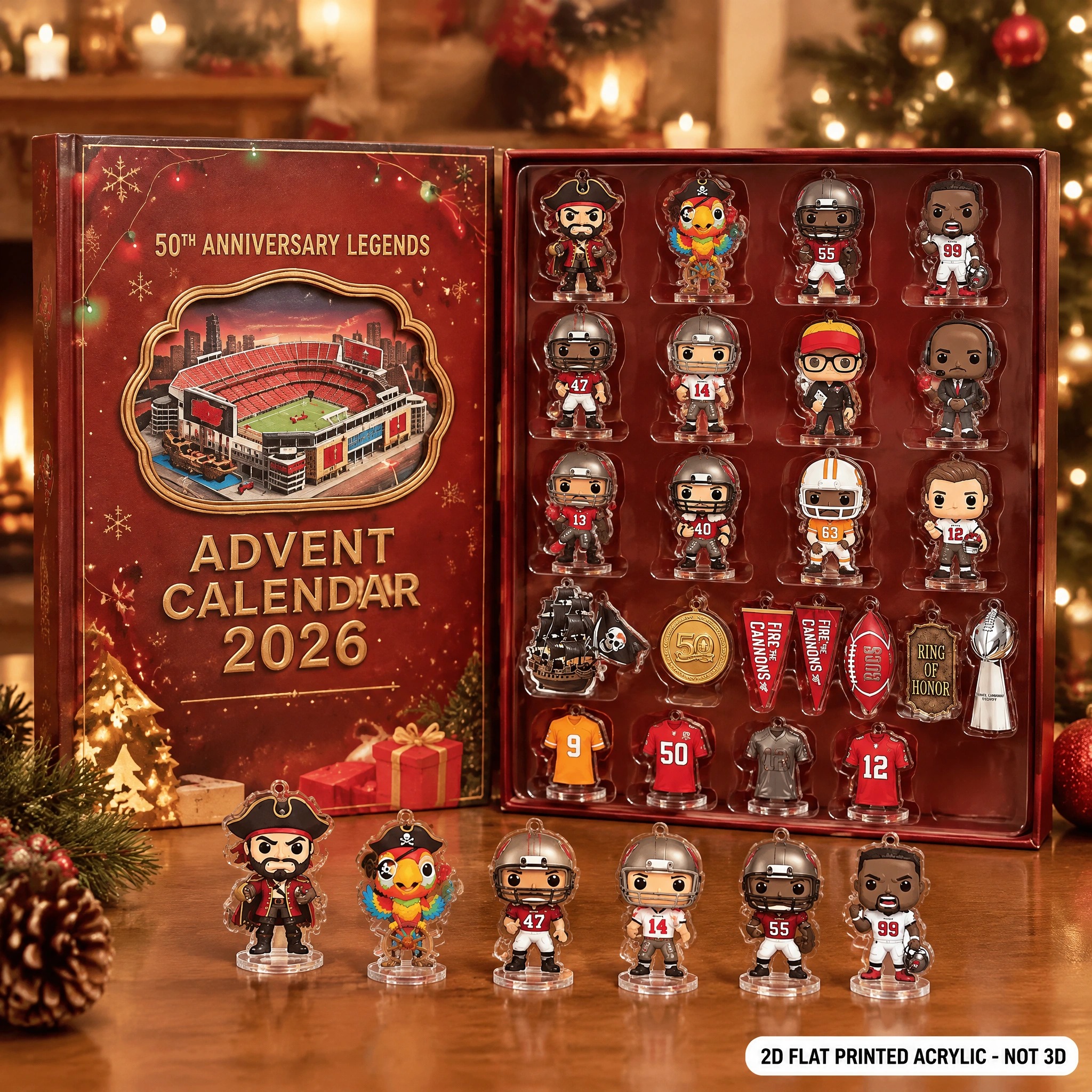 Tampa Bay Buccaneers 50th Anniversary Christmas Advent Calendar PBSUAHL