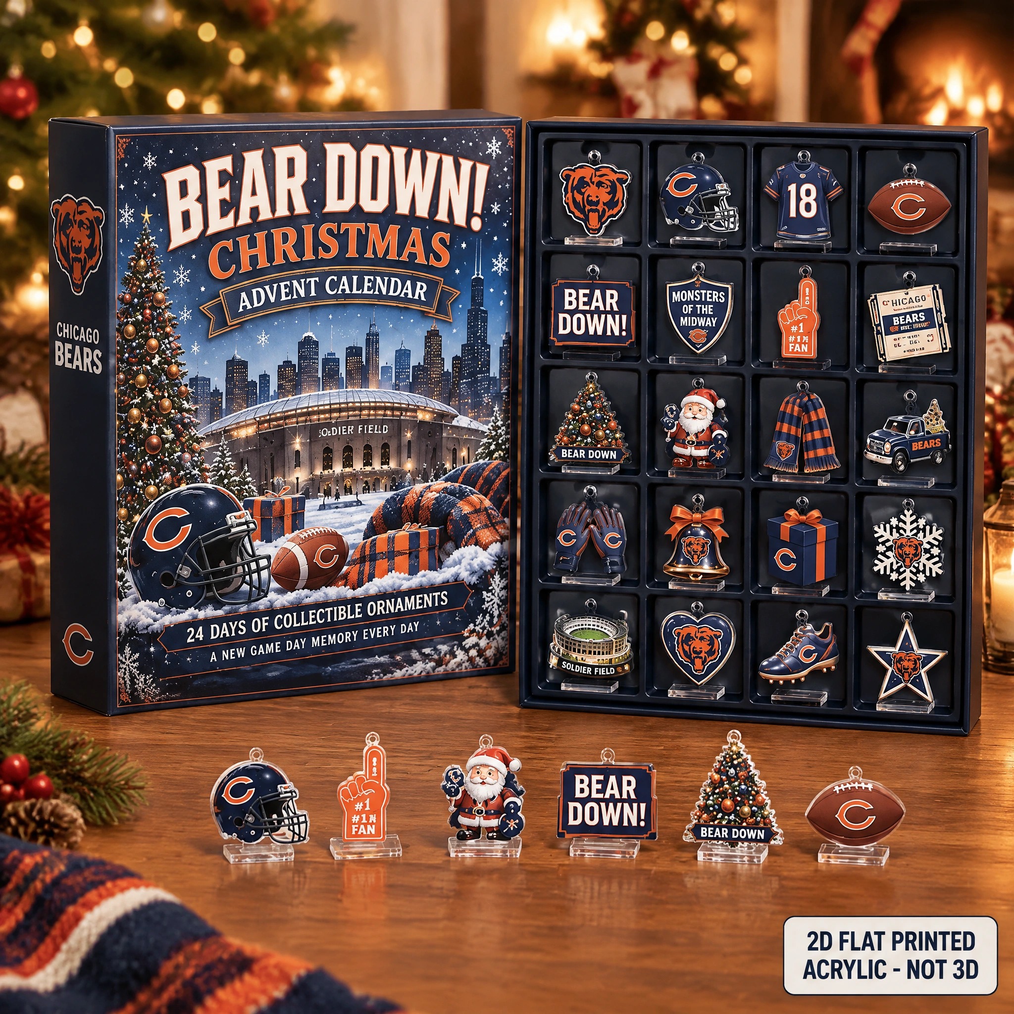 Chicago Bears Bear Down Christmas Advent Calendar PBSTZB4