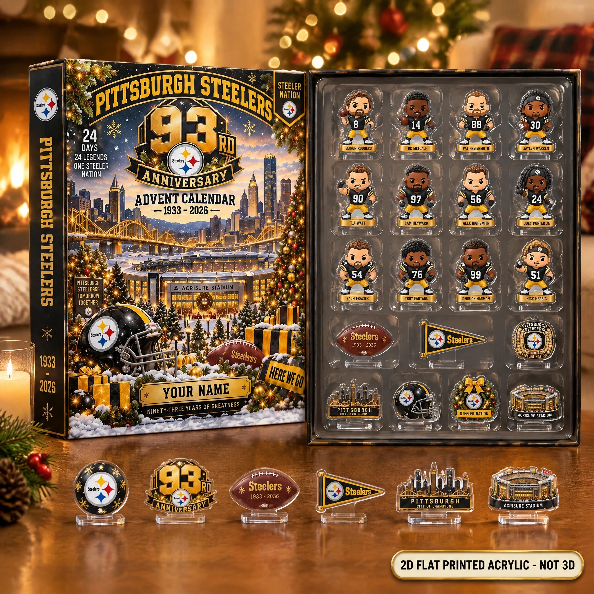 Pittsburgh Steelers 93rd Anniversary Christmas Advent Calendar PB2MFUU