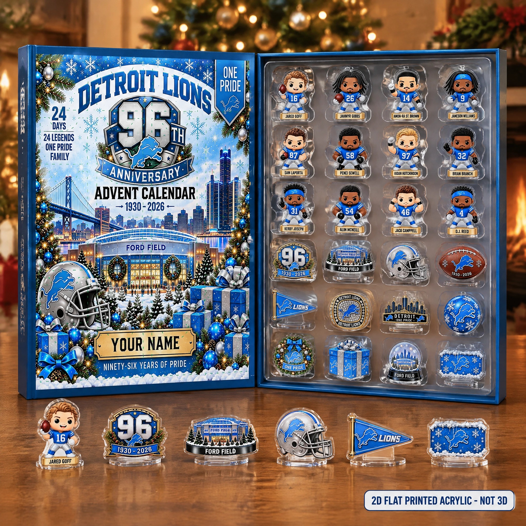 Detroit Lions 96th Anniversary Christmas Advent Calendar PB0OWYT