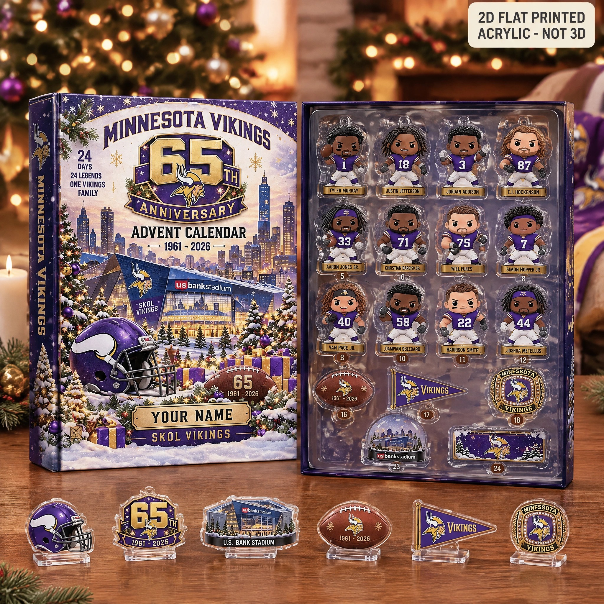 Minnesota Vikings 65th Anniversary Christmas Advent Calendar PB3P7EN