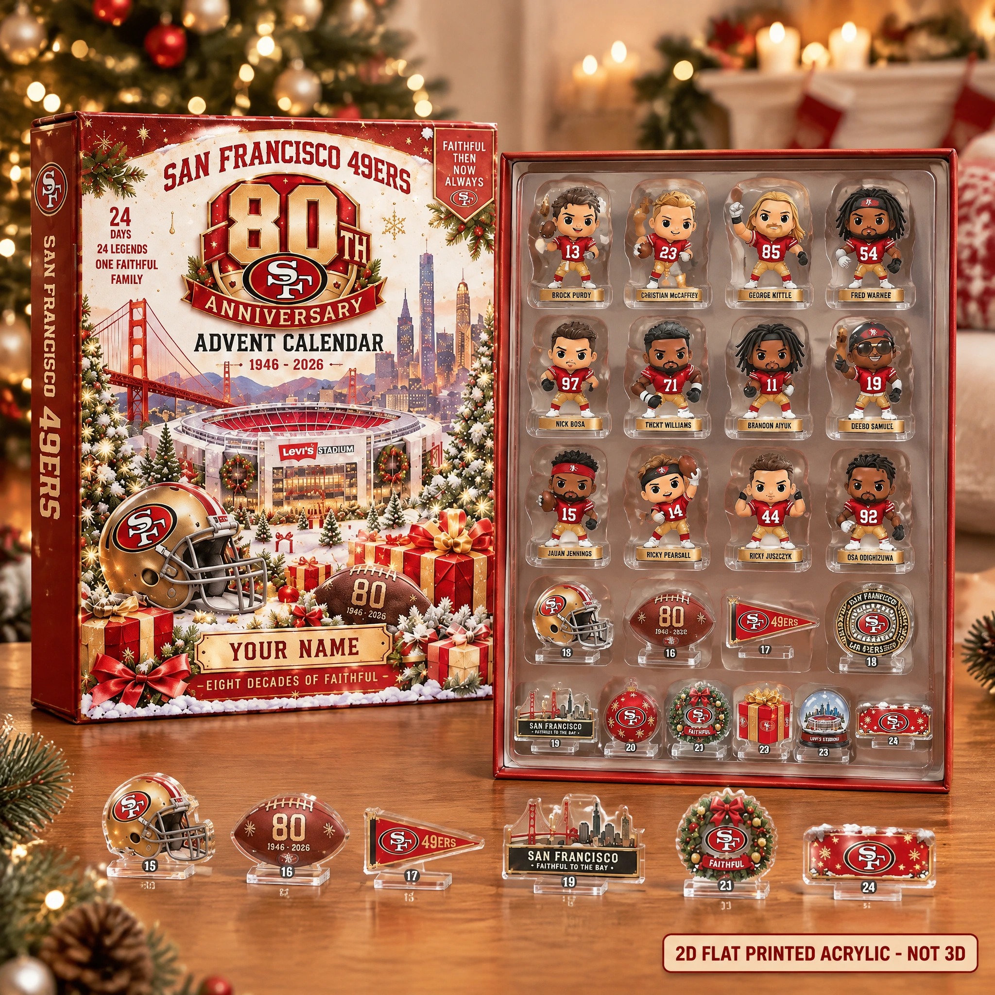 Personalized San Francisco 49ers Christmas Advent Calendar PBW0HUR