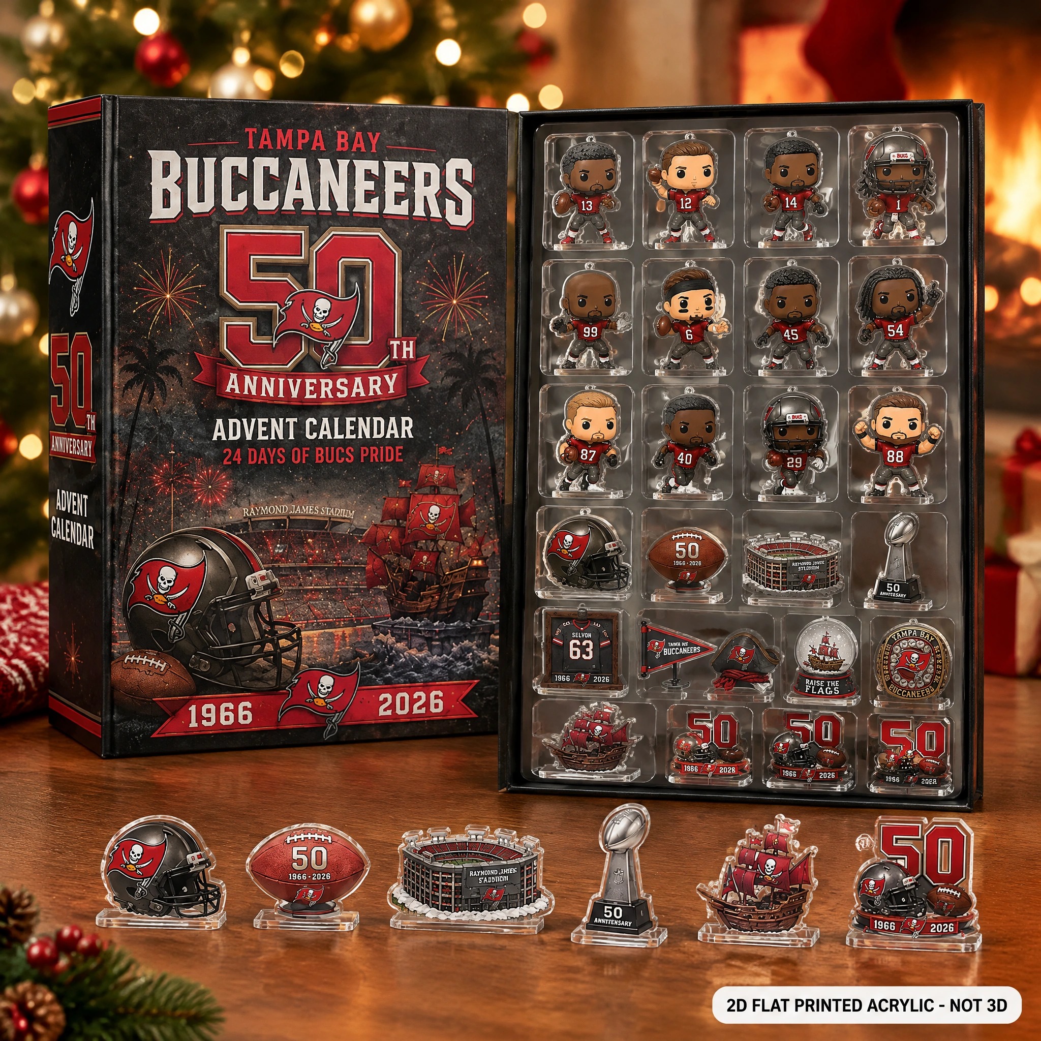 Tampa Bay Buccaneers 50th Anniversary 1966 2026 Christmas Advent Calendar PBKN1O4