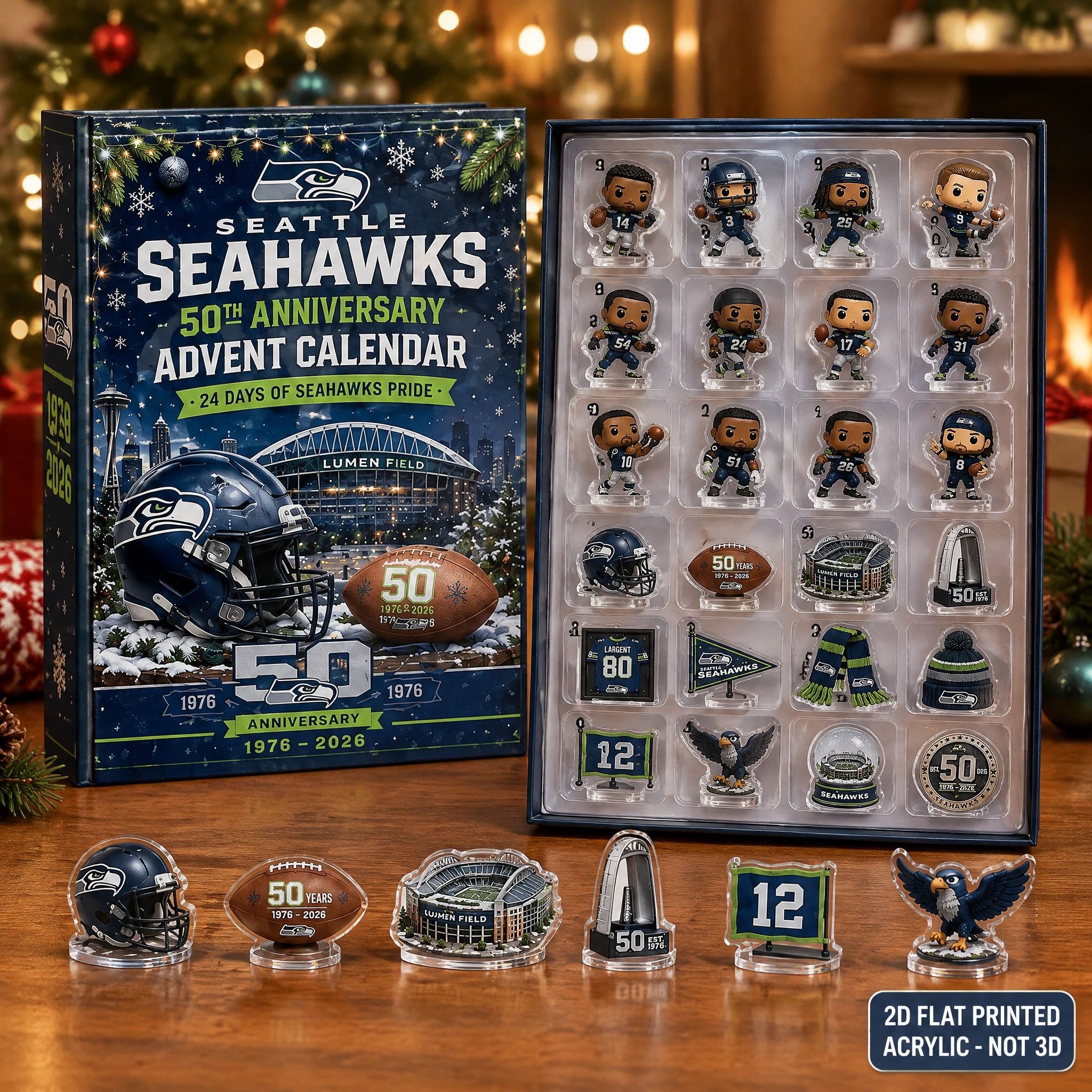Seattle Seahawks 50th Anniversary 1976 2026 Christmas Advent Calendar PB94YY2