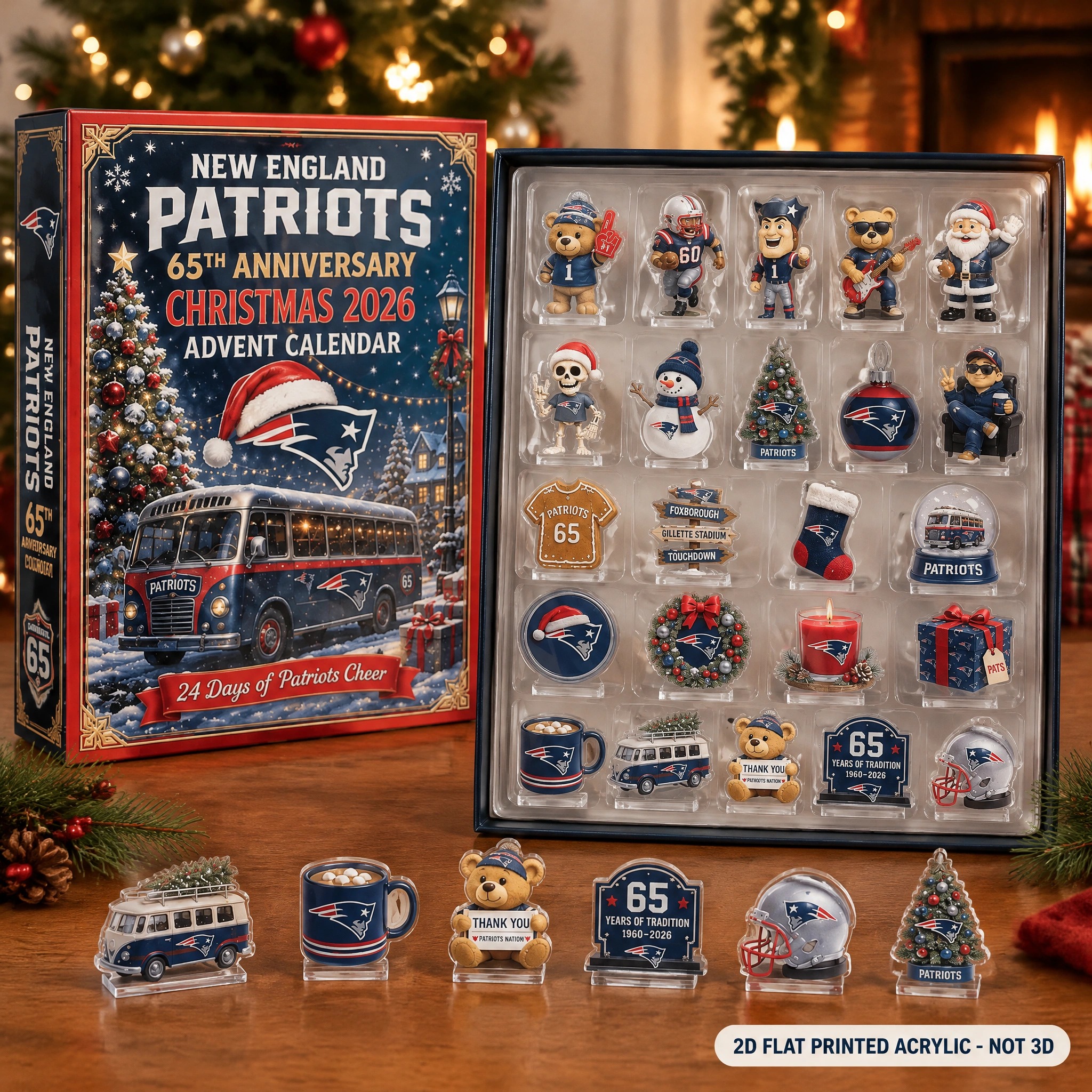 New England Patriots 65th Anniversary Christmas Advent Calendar PB81YED
