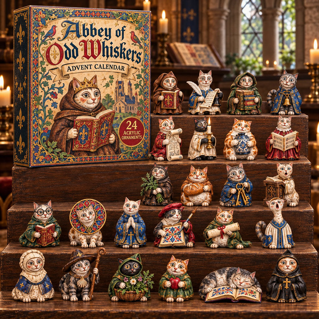 Abbey Odd Whiskers advent calendar box with 24 acrylic Christmas charms