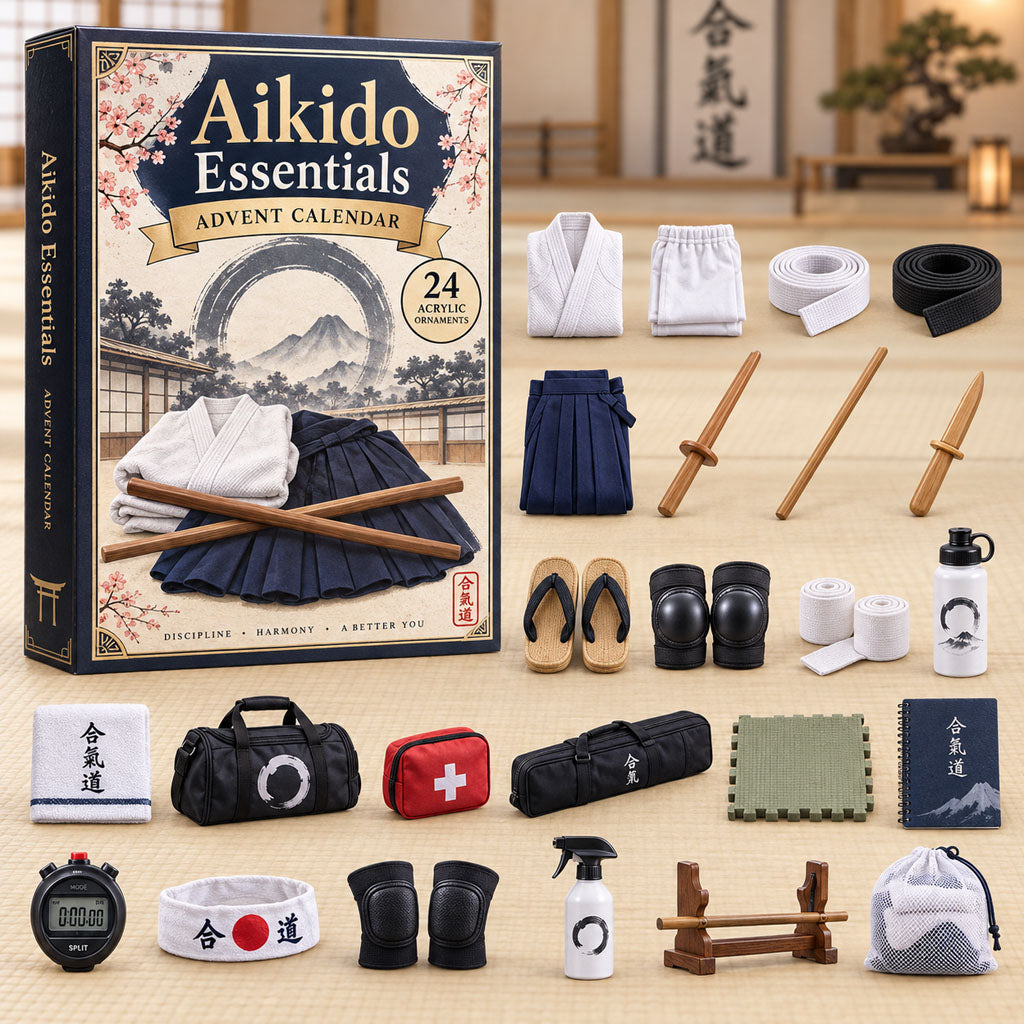 Aikido Essentials advent calendar box with 24 acrylic Christmas charms
