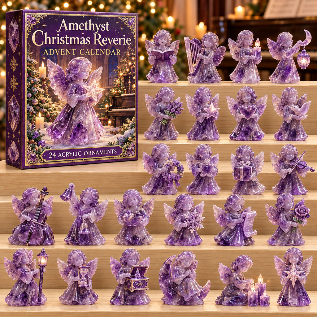 Amethyst Christmas Reverie advent calendar box with 24 acrylic Christmas charms