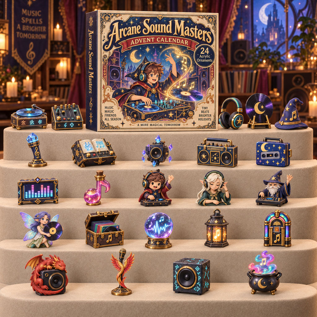 Arcane Sound Masters advent calendar box with 24 acrylic Christmas charms