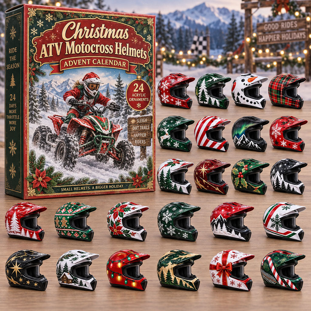 ATV Helmets advent calendar box with 24 acrylic Christmas charms
